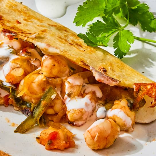 Baja’s Quick and Creamy Shrimp-Vegetable Tacos